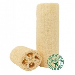 Loofah sponge, bleached, wrapped, ca 20-30cm