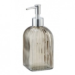 Dispensador de jabón de vidrio marrón angular retro, 520 ml