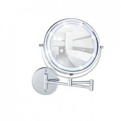 Power-loc LED wall mirror fix without drilling, 5x magnification