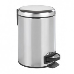 Leman easy close cosmetic pedal bin shiny stainless steel 3 l