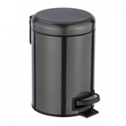 Poubelle à pédale Leman métallique noir 3 l, acier inox