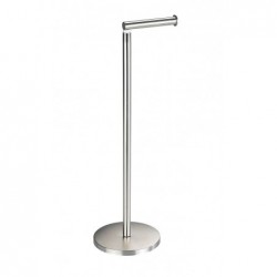 Toilet tissue holder on stand, stainless steel, 2-in-1, mat stainless steel
