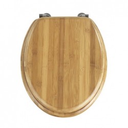 Sedile WC in bambù con fissaggio cromato