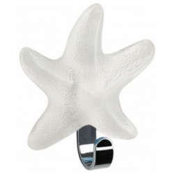 Gancho adhesivo estrella de mar blanco transparente