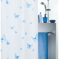 PVC/PEVA curtains 180x200cm butterfly taubenblau