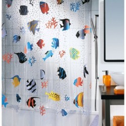 Curtains pvc / peva 180x200cm fish multicolor