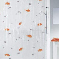 Cortinas pvc/peva 180x200cm pez dorado naranja
