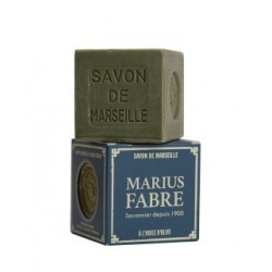 Raw green Marseille soap 400 g with olive oil in a case
