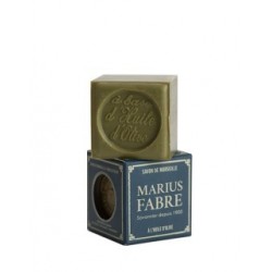 Raw green Marseille soap 100 g with olive oil in a case