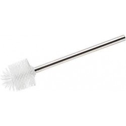 Brosse de rechange silicone avec manche acier inox 7.5cm Blanc