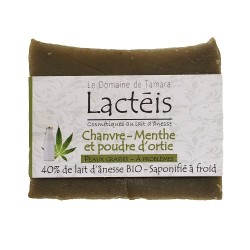 Jabones 40% Leche de burra - Cáñamo / Menta / Ortiga 90g