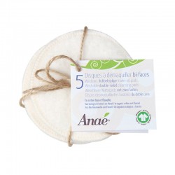 Set of 5 washable two-sided make-up removal discs