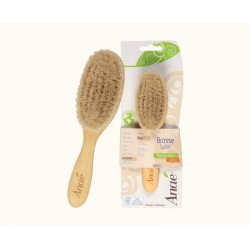 Cepillo plano para bebés de madera de haya - pelo de cabra