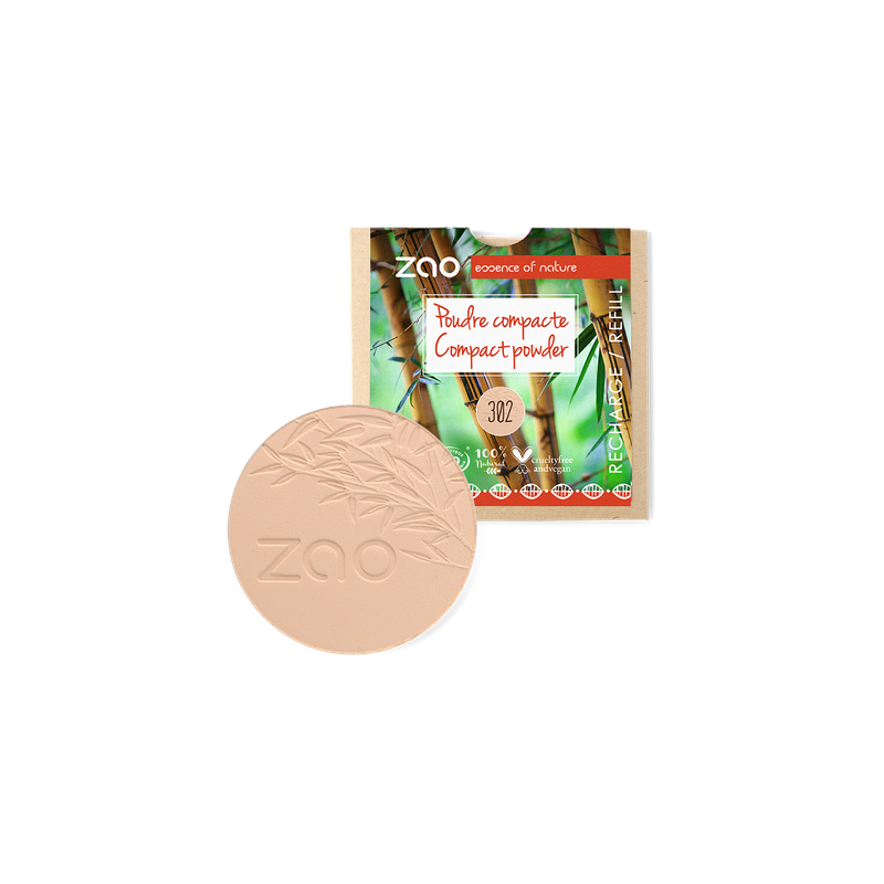 Salle d'ô - Zao - Recharge Poudre compacte 302 Beige rosé Salle d'ô - Zao - Recharge Poudre compacte 302 Beige rosé