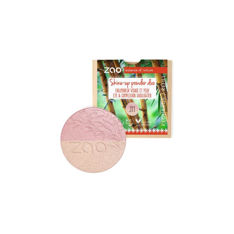 Salle d'ô - Zao - Recharge Shine-up Powder duo 311 Rose & or Salle d'ô - Zao - Recharge Shine-up Powder duo 311 Rose & or