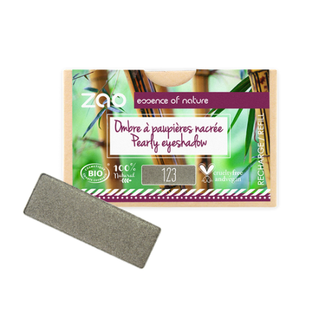 Salle d'ô - Zao - Recharge Ombre à paupières rectangle 123 Gris kaki