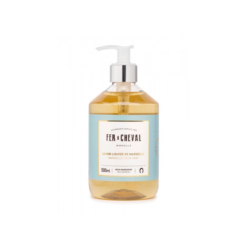 Salle d'ô - Fer à Cheval - Savon liquide de Marseille - Aqua Mandarine - 500ml Salle d'ô - Fer à Cheval - Savon liquide de Marseille - Aqua Mandarine - 500ml