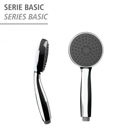Salle d'ô - Wenko - Pommeau de douche Basic - 10cm - Chromé - 1 Jet