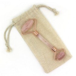 Massageador facial de quartzo rosa - antienvelhecimento