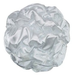 Salle d'ô - Bonnet de douche blanc 100% polyester satiné