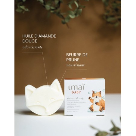 Salle d'ô - Soin lavant corps et cheveux - bébé dès la naissance - 80g - Umaï
