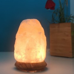 Lampe en Cristal de Sel Himalaya - Rock 600g - USB - Base en Bois