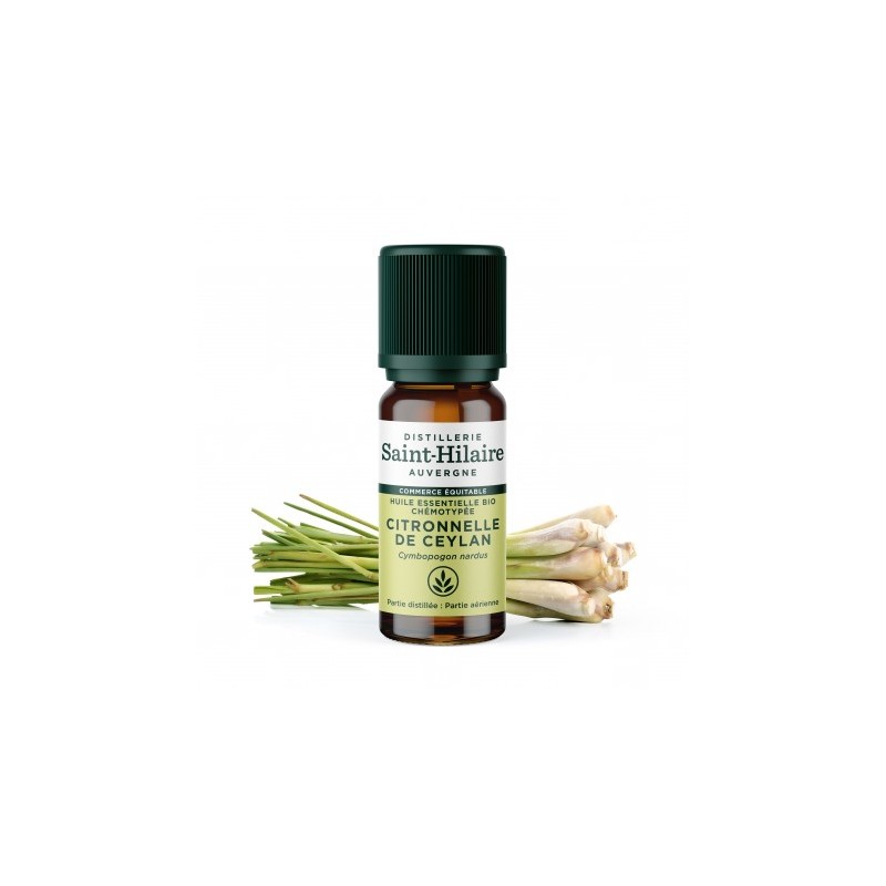 Salle d'ô - De saint Hilaire - HE Citronnelle de Ceylan - 10ml - Commerce équitable bio