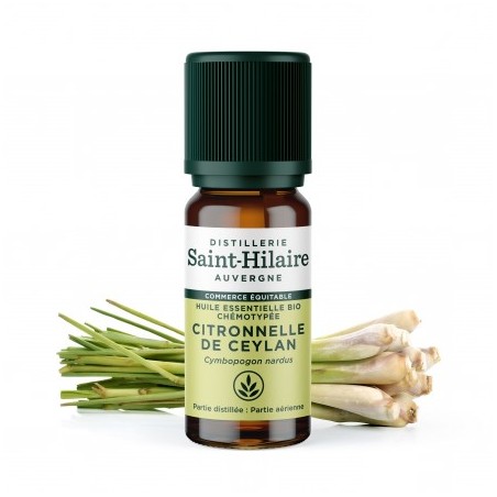 Salle d'ô - De saint Hilaire - HE Citronnelle de Ceylan - 10ml - Commerce équitable bio