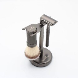 Premium holder for safety razor and brush - anthracite