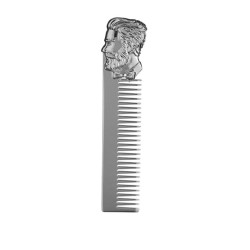 Peine para barba de metal, longitud 14,5 cm