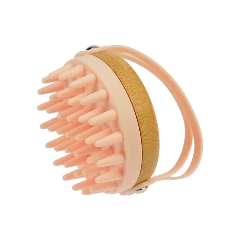 Salle d'ô - Brosse de massage - bambou et silicone - rose - 8cm Salle d'ô - Brosse de massage - bambou et silicone - rose - 8cm