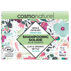Solid shampoo for oily hair with organic nettle clay - 85g - natural cosmo