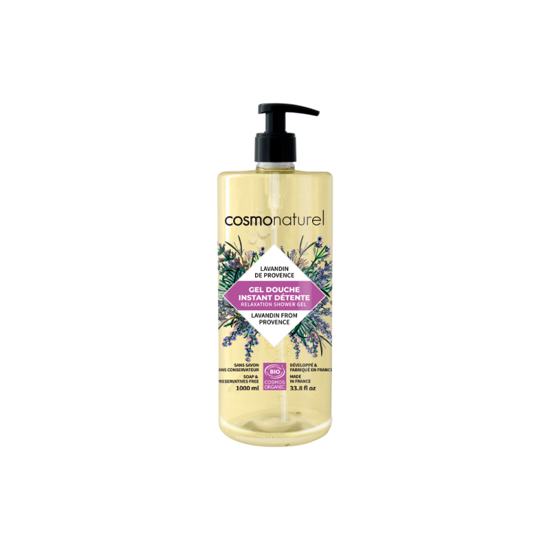 Salle d'ô - Gel douche instant détente lavandin - 1L - cosmo naturel Salle d'ô - Gel douche instant détente lavandin - 1L - cosmo naturel