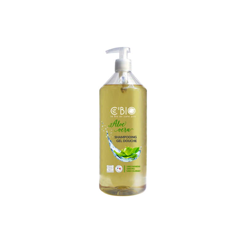 Salle d'ô - Shampooing douche aloe vera - 1L - ce'bio Salle d'ô - Shampooing douche aloe vera - 1L - ce'bio