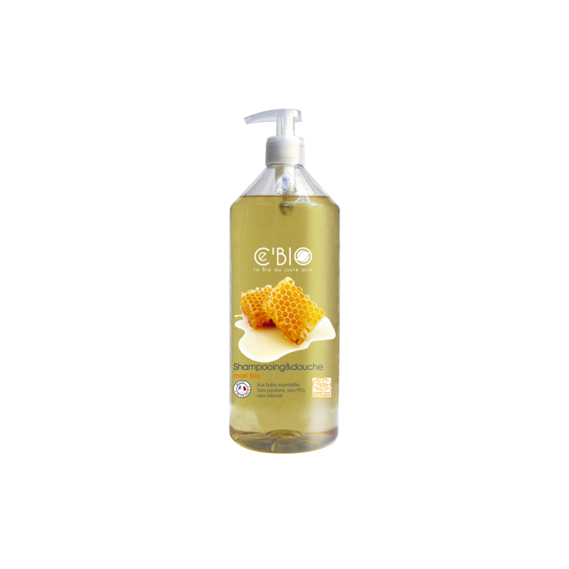 Salle d'ô - Shampooing douche miel bio - 1L - ce'bio Salle d'ô - Shampooing douche miel bio - 1L - ce'bio