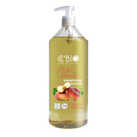 Salle d'ô - Shampooing douche pêche blanche - 1L - ce'bio
