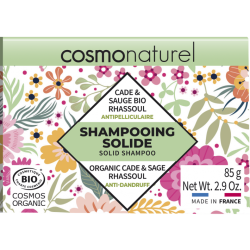 Rhassoul cade shampoo sólido anticaspa de sálvia orgânica - 85g - natural cosmo