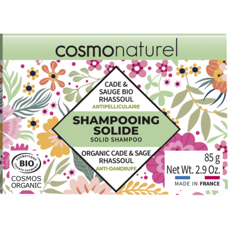 Salle d'ô - Shampooing solide antipelliculaire rhassoul cade sauge bio - 85g - cosmo naturel