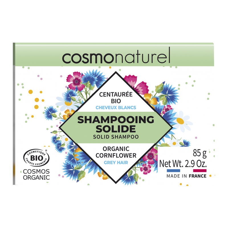 Salle d'ô - Shampooing solide cheveux blancs centaurée bio - 85g - cosmo naturel