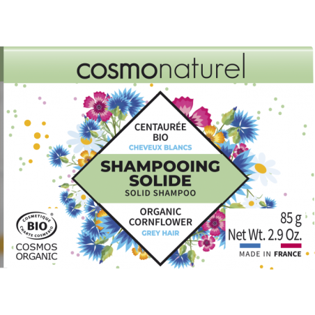 Salle d'ô - Shampooing solide cheveux blancs centaurée bio - 85g - cosmo naturel