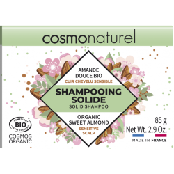 Shampoo sólido orgânico para couro cabeludo sensível com amêndoas doces - 85g - natural cosmo