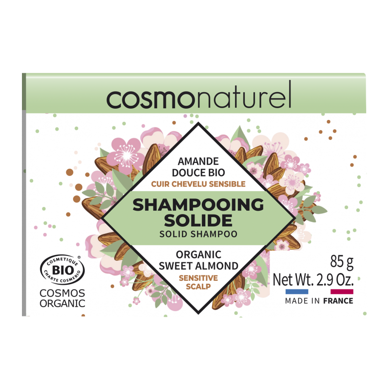 Salle d'ô - Shampooing solide cuir chevelu sensible amande douce bio - 85g - cosmo naturel Salle d'ô - Shampooing solide cuir chevelu sensible amande douce bio - 85g - cosmo naturel