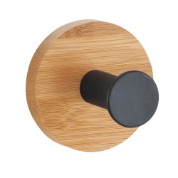 Hook in matte black and bamboo - Yono