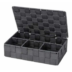Organizador con tapa - adria - gris oscuro