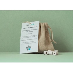 Bag of 15 gray ceramic beads em