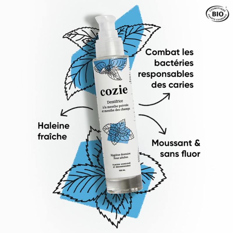 Salle d'ô - Dentifrice à la menthe poivrée & à la menthe des champs - 100ml Salle d'ô - Dentifrice à la menthe poivrée & à la menthe des champs - 100ml