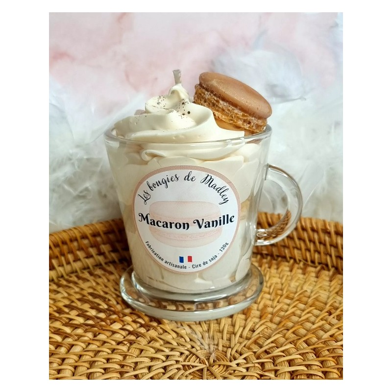 Salle d'ô - Bougie gourmande - Macaron vanille - 130g Salle d'ô - Bougie gourmande - Macaron vanille - 130g